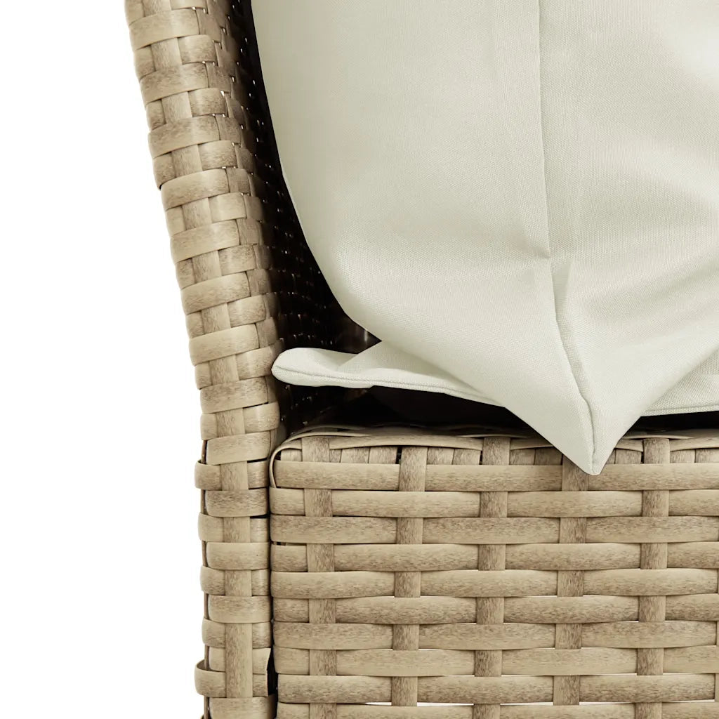 Divano da Giardino con Cuscini in Polyrattan Beige 3365332