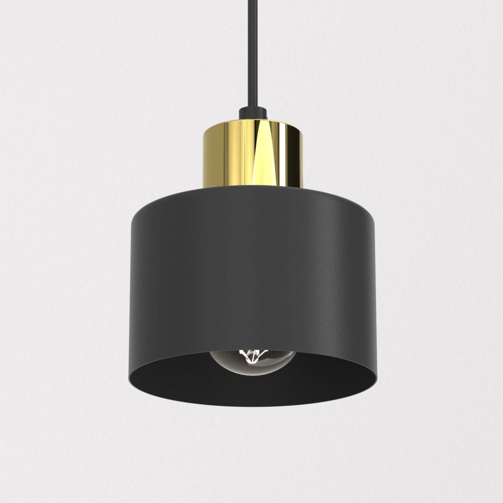 Lampada sospesa Parkla 1 luce E27 nera oro Luminex
