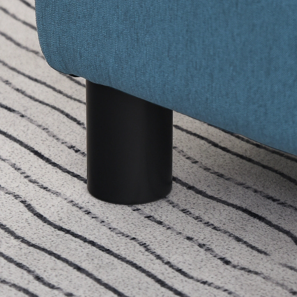 Pouf Poggiapiedi ¨C Xylo ¨C Tessuto Lino Blu Scuro 40x30x24cm