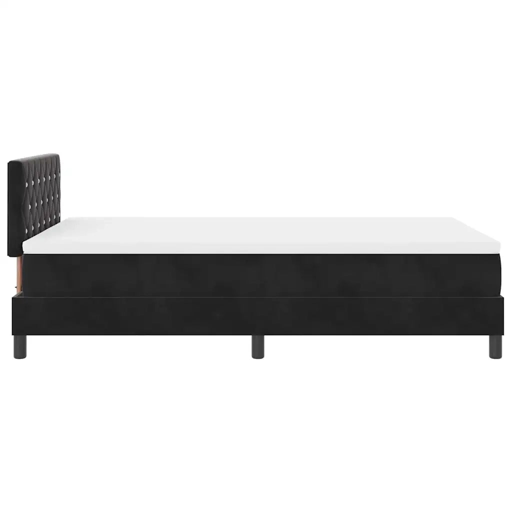 Letto a Sorgente LED con materasso Nero 120 x 200 cm Velluto 3342580