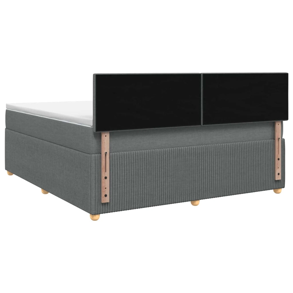 Letto box spring con materasso Grigio Scuro 140 x 190 cm 3452926