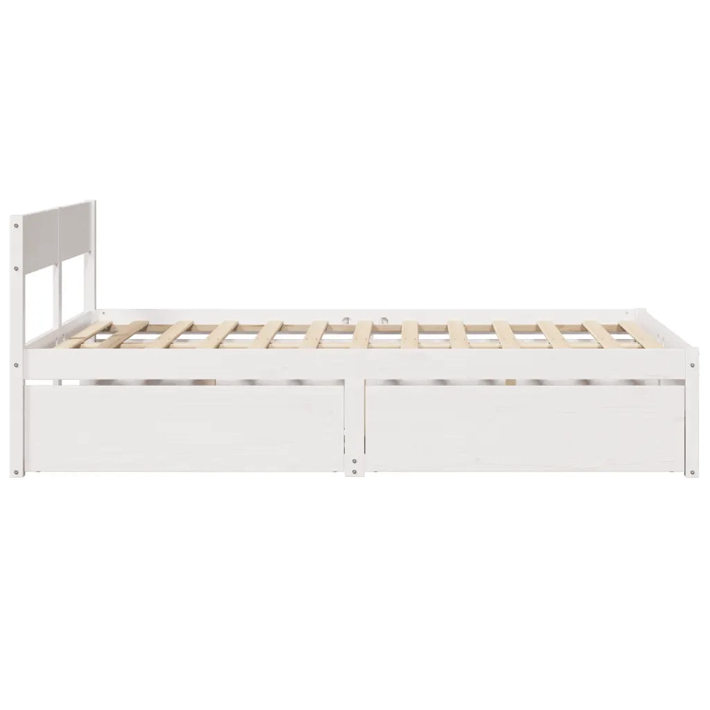 Letto senza Materasso Bianco 120x200 cm Legno Massello di Pino