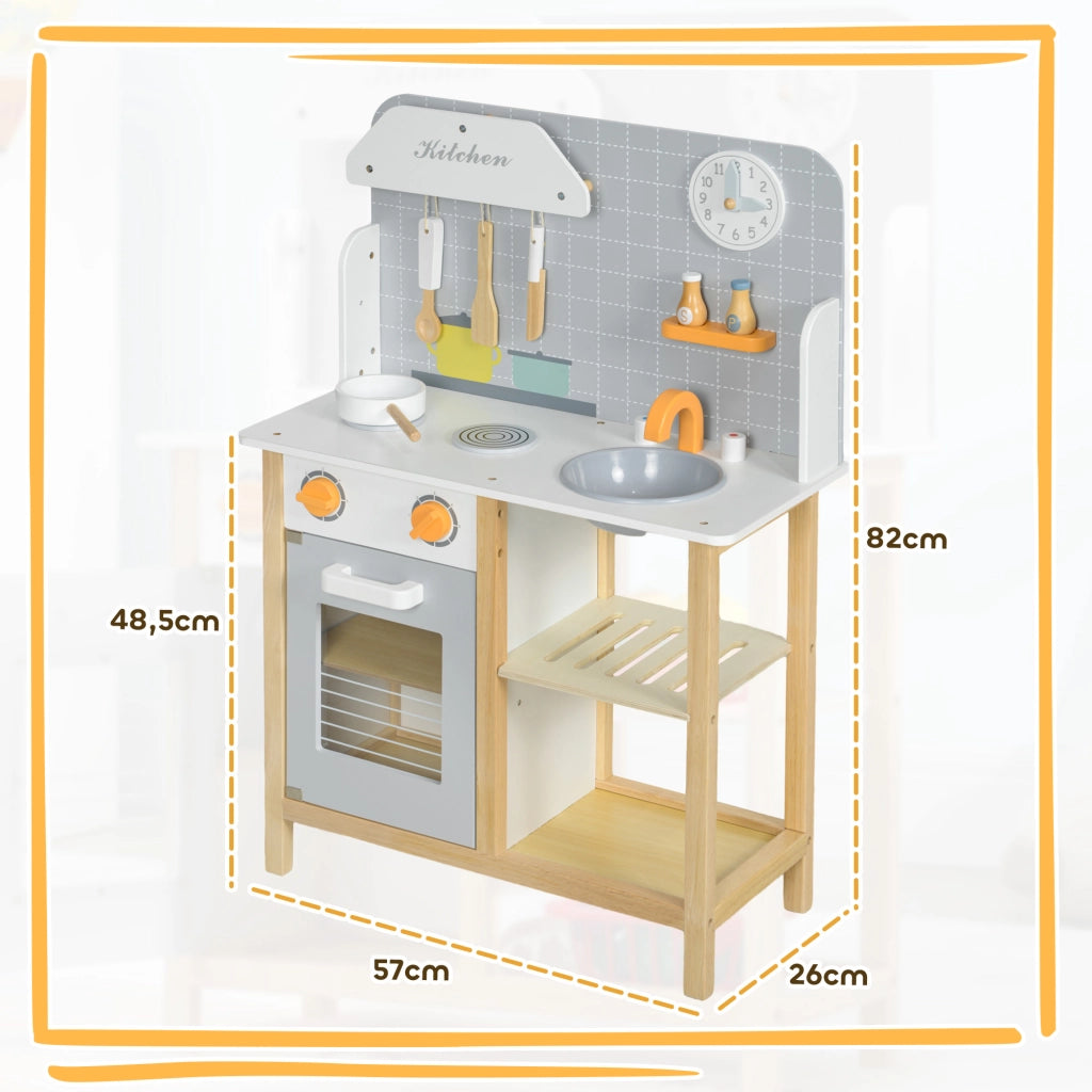 Casetta Gioco Cucina Bambini con Accessori ¨C Minimal ¨C Legno Grigio