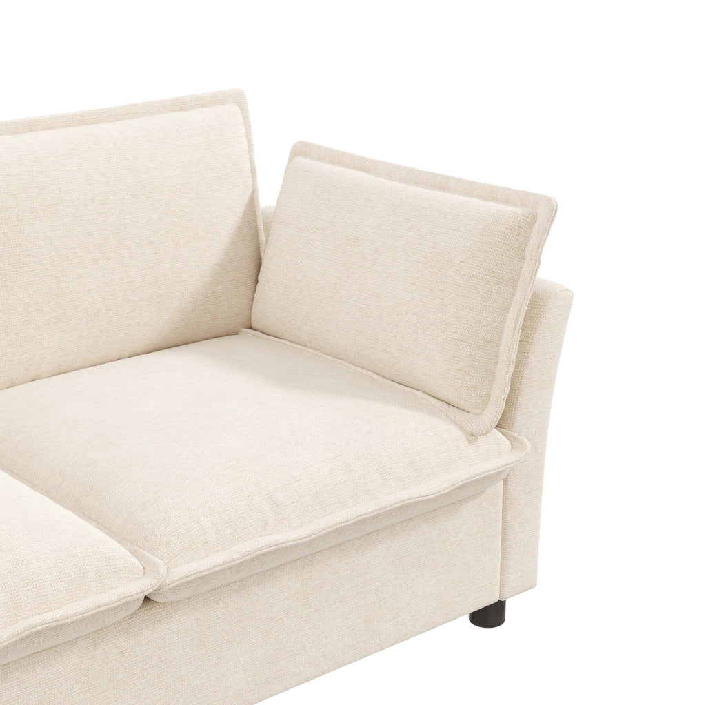 Sofa 2 posti modulare 155 x 81 x 87 cm in chenille beige
