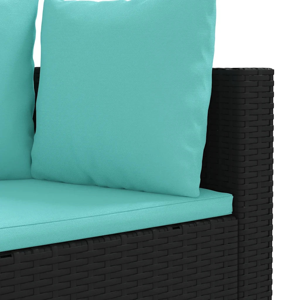 Set Divani da Giardino 10pz con Cuscini in Polyrattan Nero 3308404