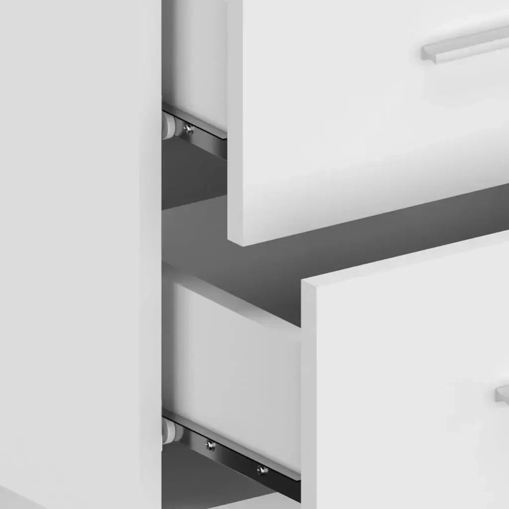 Testiera per Letto con Comodini in Legno Multistrato Bianco 3115708