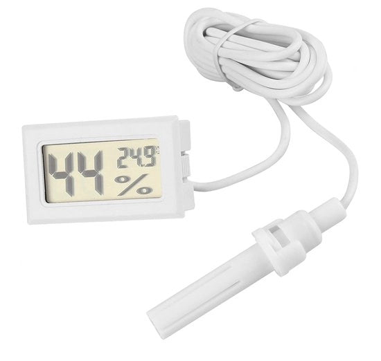 Termometro Digitale Miniaturo - Idrometro - 2 in 1 Funzione - Plastica - Temperatura e Umidità - Adatto per Reptili - Compatto