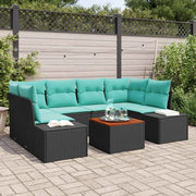 Set Divano da Giardino 7 pz Nero polyrattan 3347914