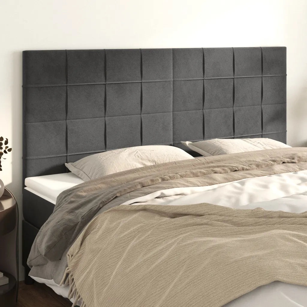 Testiera Grigio Scuro 200x5x118/128 cm Velluto 3116399