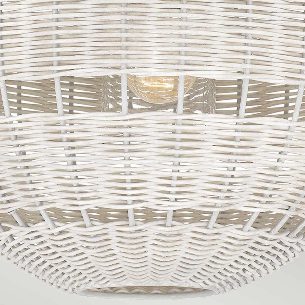 Lampada sospesa esterna rattan bianco ant. E27 IP44
