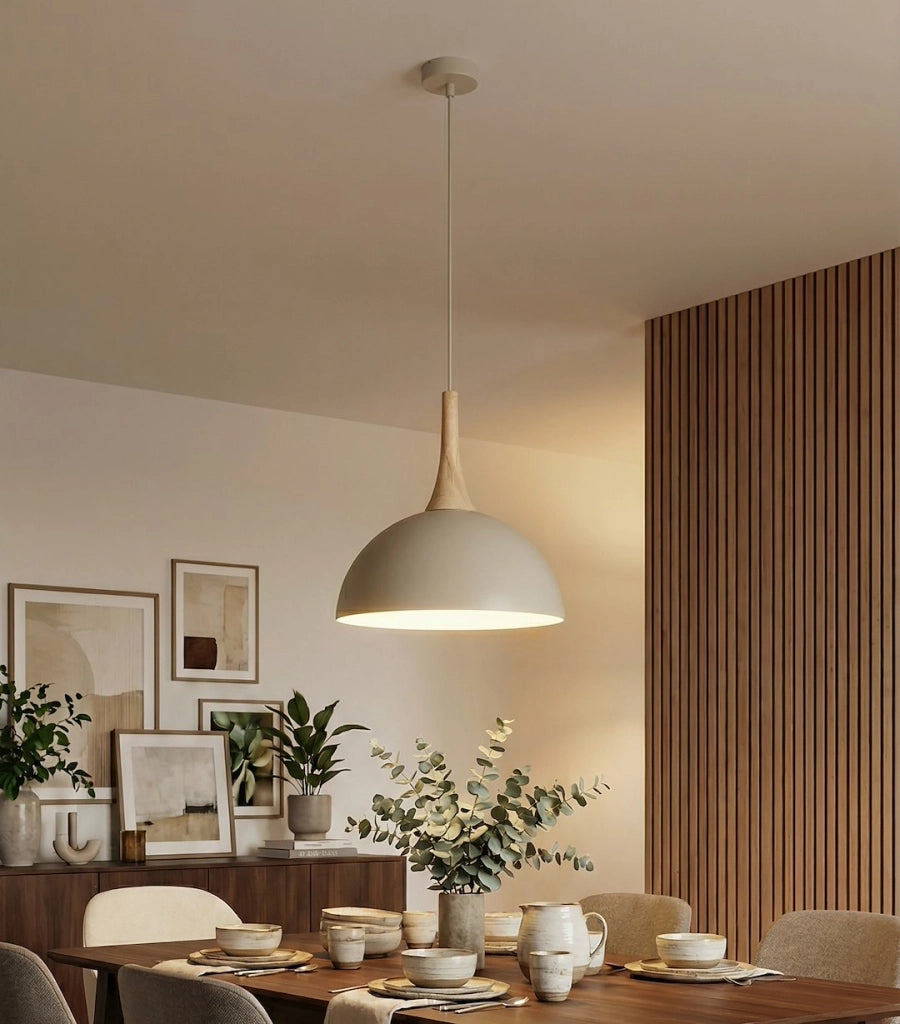 Lampada a sospensione NAUTICA beige legno GX53 Emibig