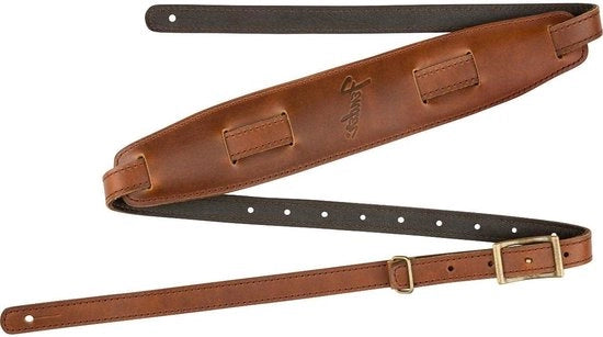 Cinturone per chitarra a forma di sella in pelle - lunga versione - colore: cognac 35