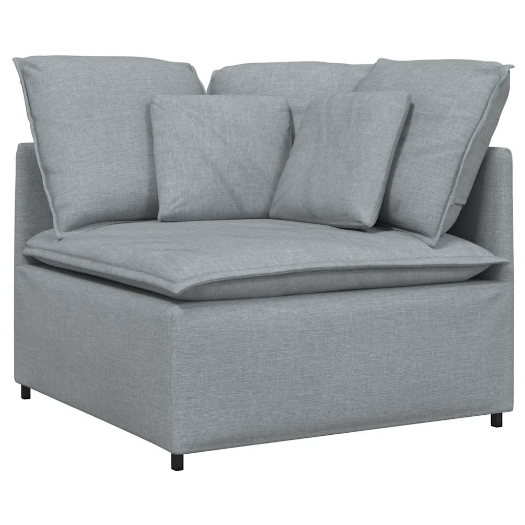 Modulo Angolare Divano Modulare con Cuscini Grigio Chiaro 100cm 4104447
