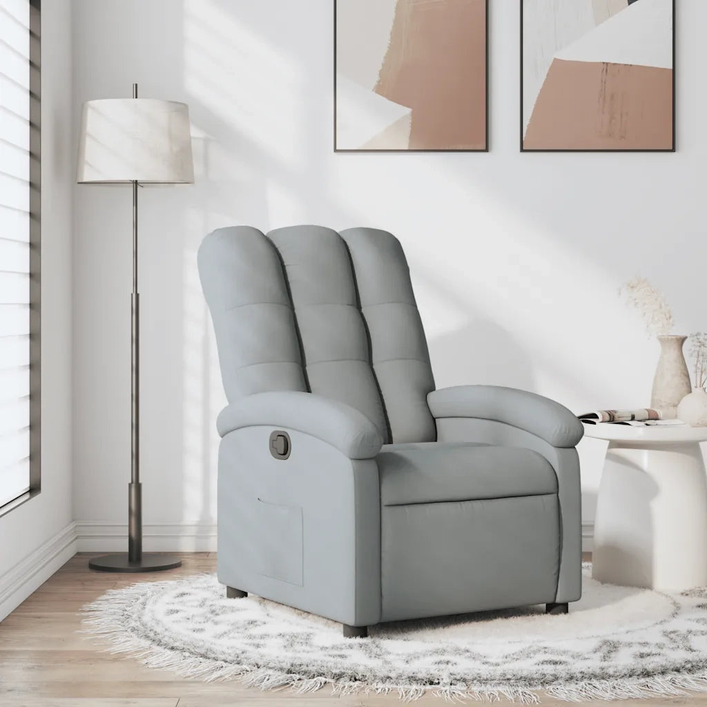 Poltrona reclinabile in tessuto grigio chiaro 3205380