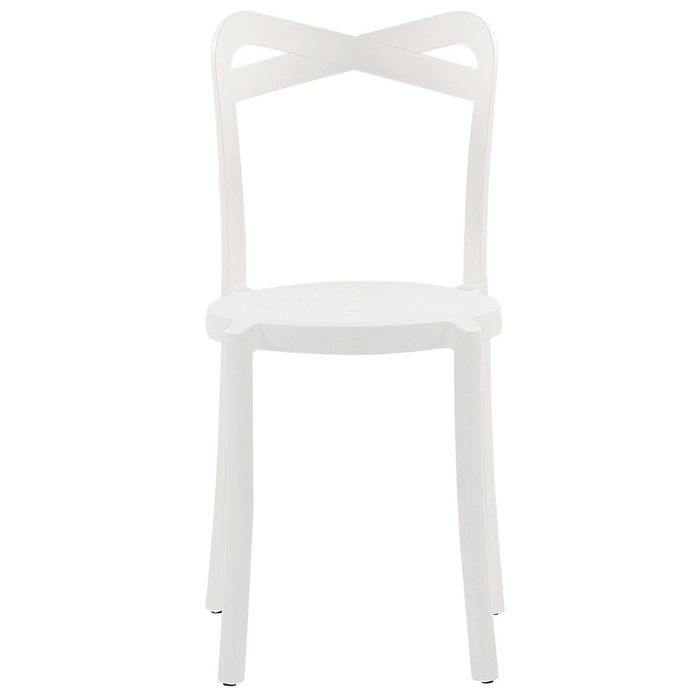 Moderno Set di 4 Sedie da pranzo per Giardino in Plastica Bianco