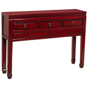 Mobile da ingresso in legno rosso 129x30x89h cm