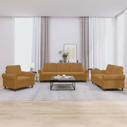 Set di Divani 3 pz con Cuscini Marrone in Velluto 3202177