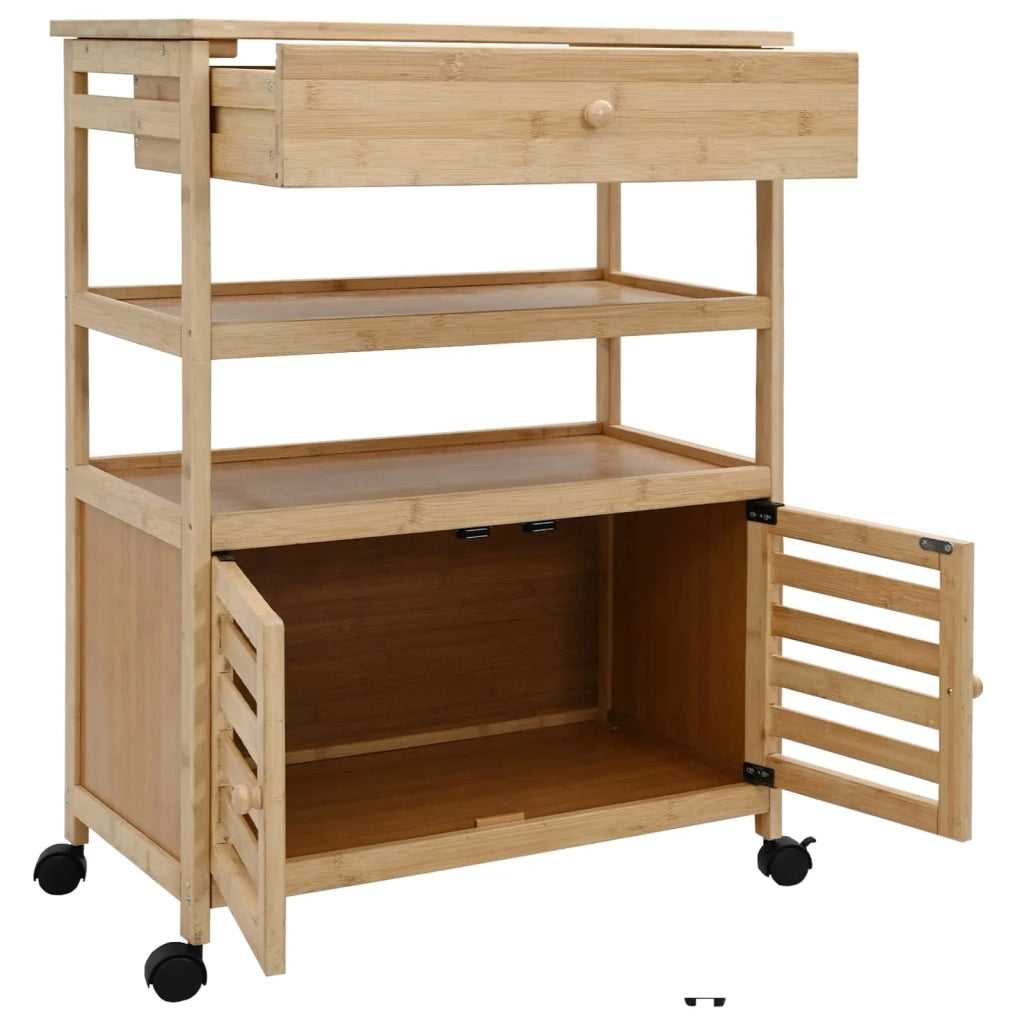 Carrello da Cucina con Ruote Naturale 59,5 x 36 x 82 cm Bamb¨´ CFW8996627