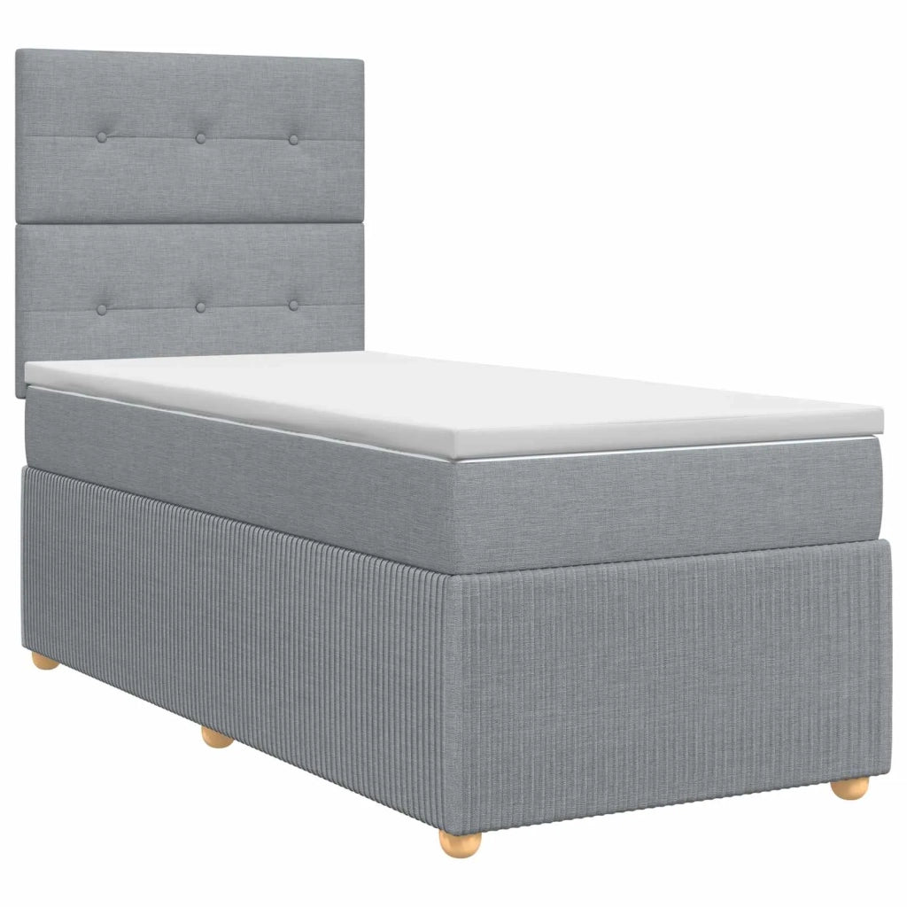 Letto box spring con materasso Grigio Chiaro 80 x 200 cm 3454263