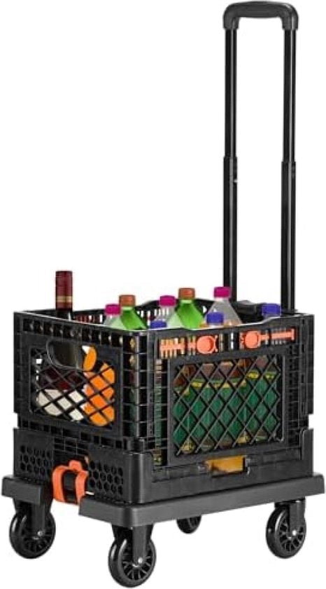 Carrello pieghevole con rastrelliera per spazzole