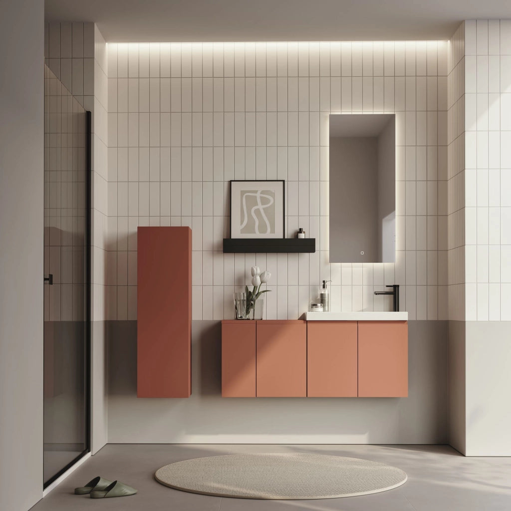 Mobile lavabo "Ferla 110" - 110 x 22 x 45 cm - Cinnamon opaco