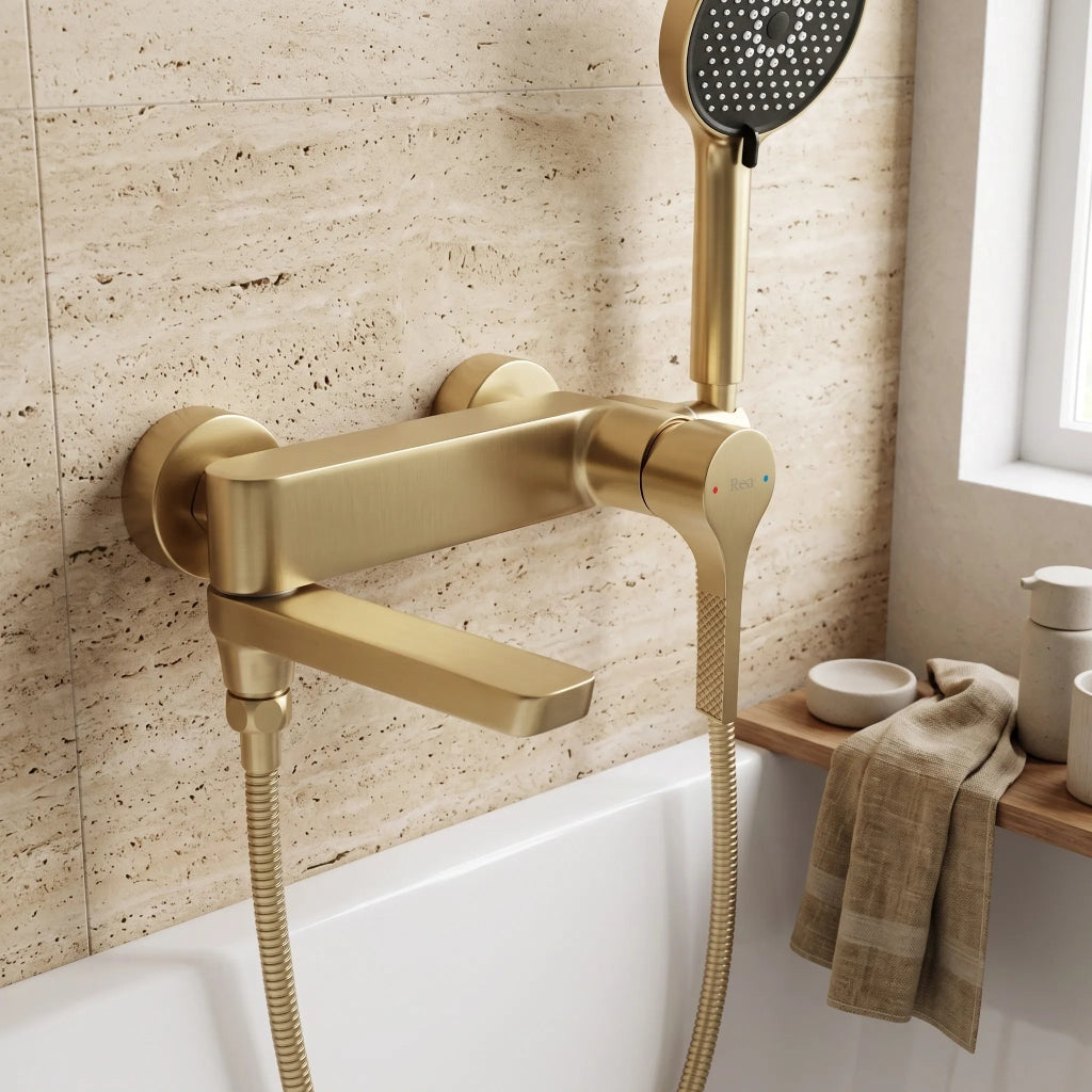Rubinetto Da Vasca Premium Rea Maxim Brush Gold