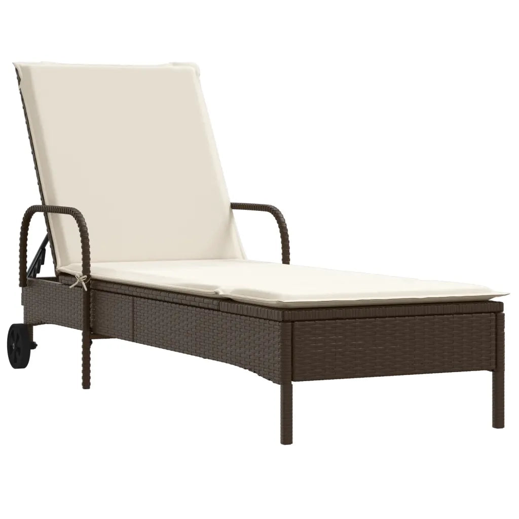 Lettini Prendisole 2 pz con Cuscini Marrone in Polyrattan 3261435