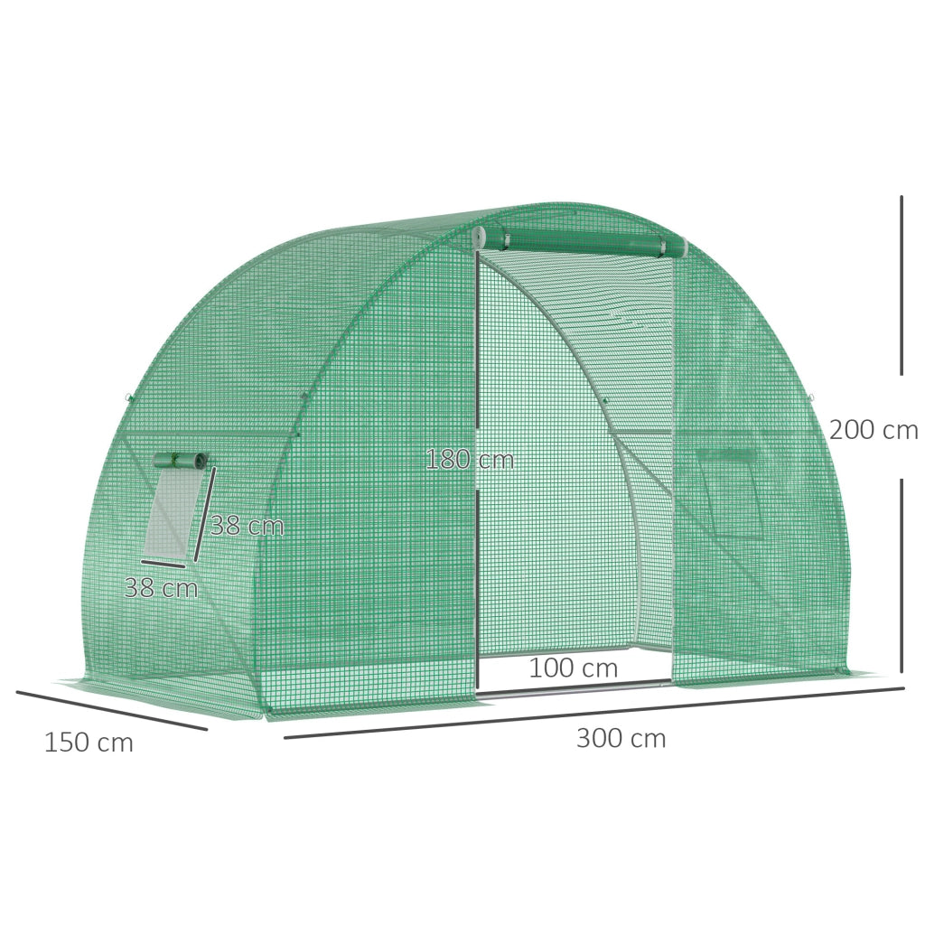 Serra da Giardino in Acciaio con Finestre ¨C Minimal ¨C Verde 1.5x3x2m