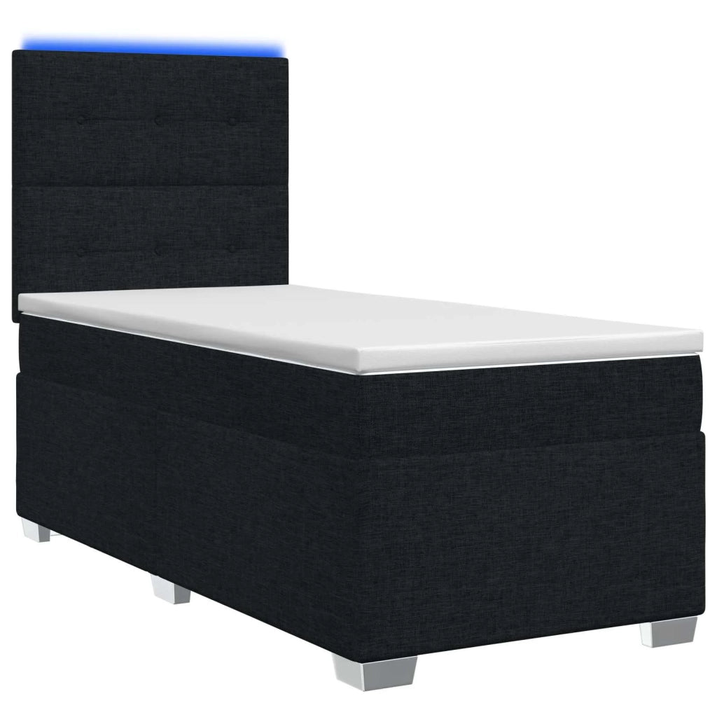 Letto box spring con materasso Nero 80 x 200 cm Tessuto 3454742