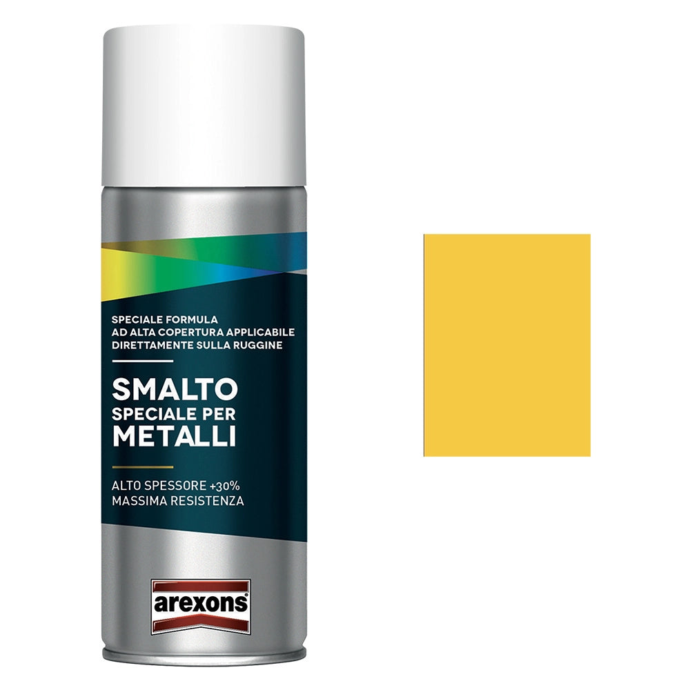 SMALTO SPRAY SPECIALE METALLI ml. 400 - giallo traffico brillante  - AREXONS