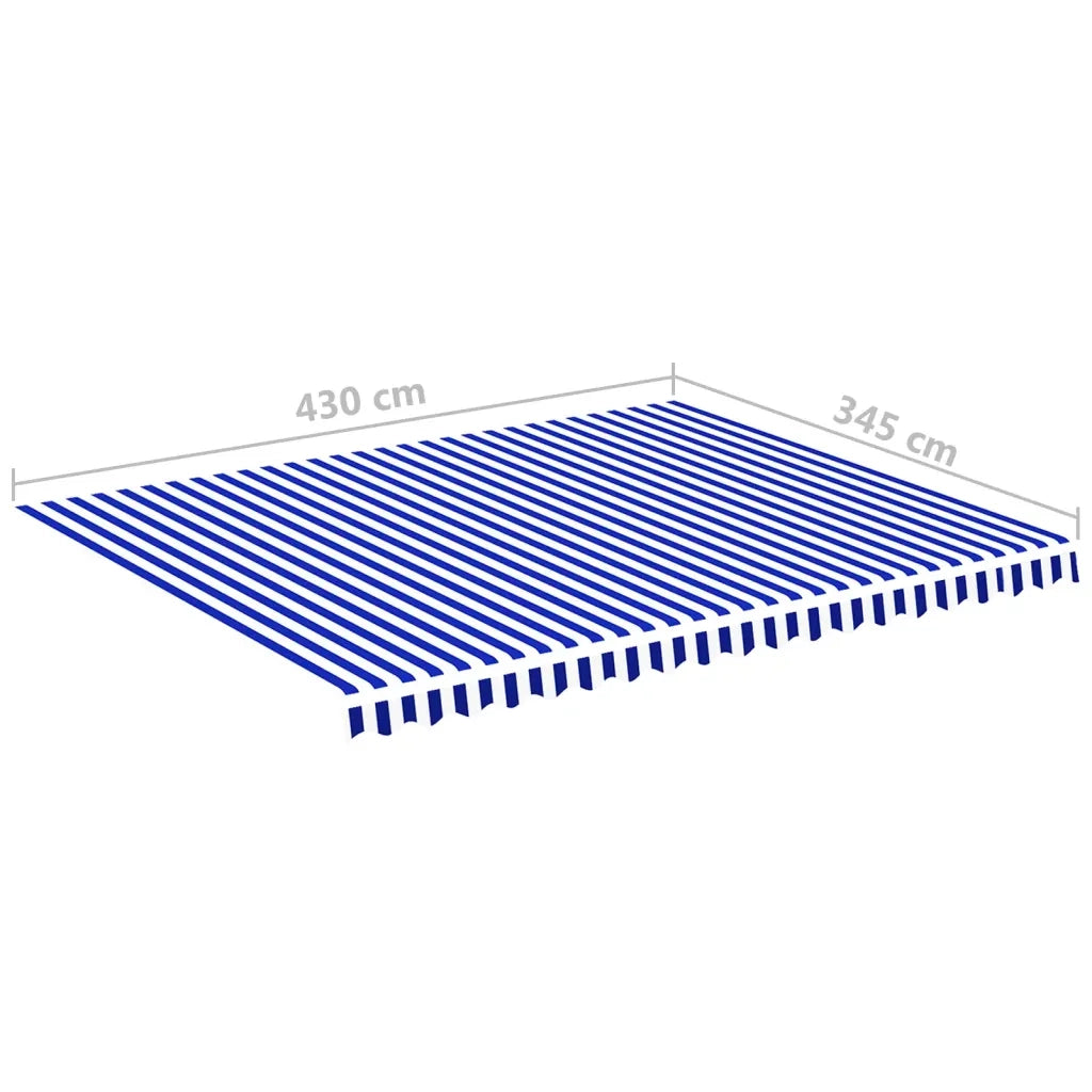 Tessuto di Ricambio per Tenda da Sole-Ricambio telo per tenda da sole Blu e Bianco 4,5x3,5 m