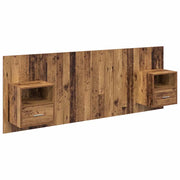 Testiera | Testata con Comodino 3 pcs Legno vecchio Legno multistrato