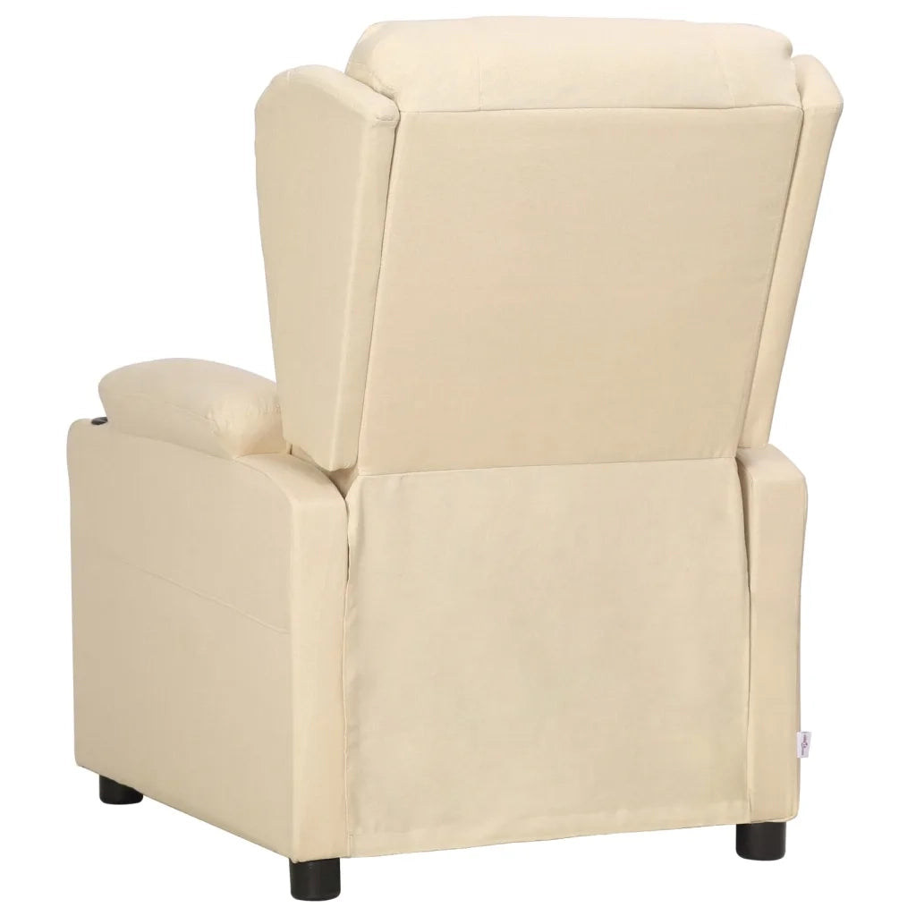 Poltrona | Sedia Relax Reclinabile in Tessuto Crema