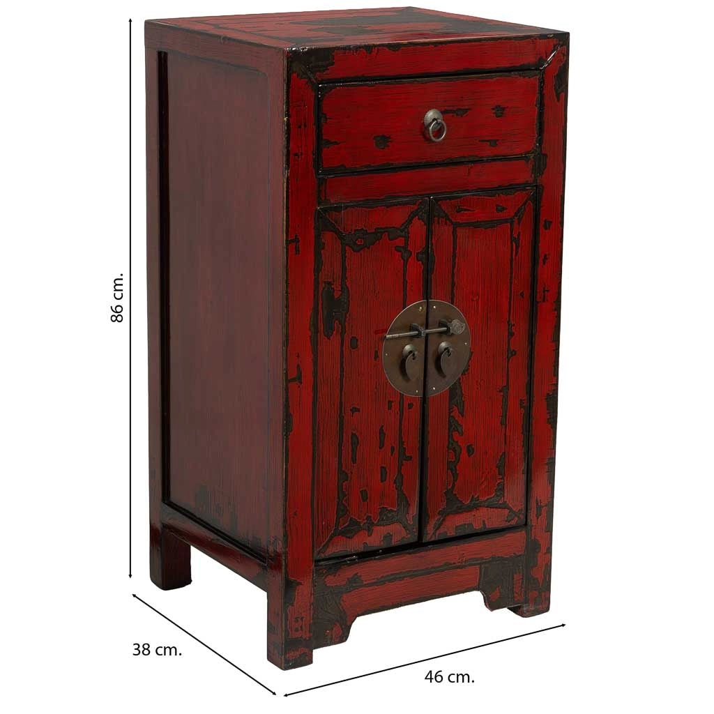 Mobile da ingresso in legno rosso 46x38x86h cm