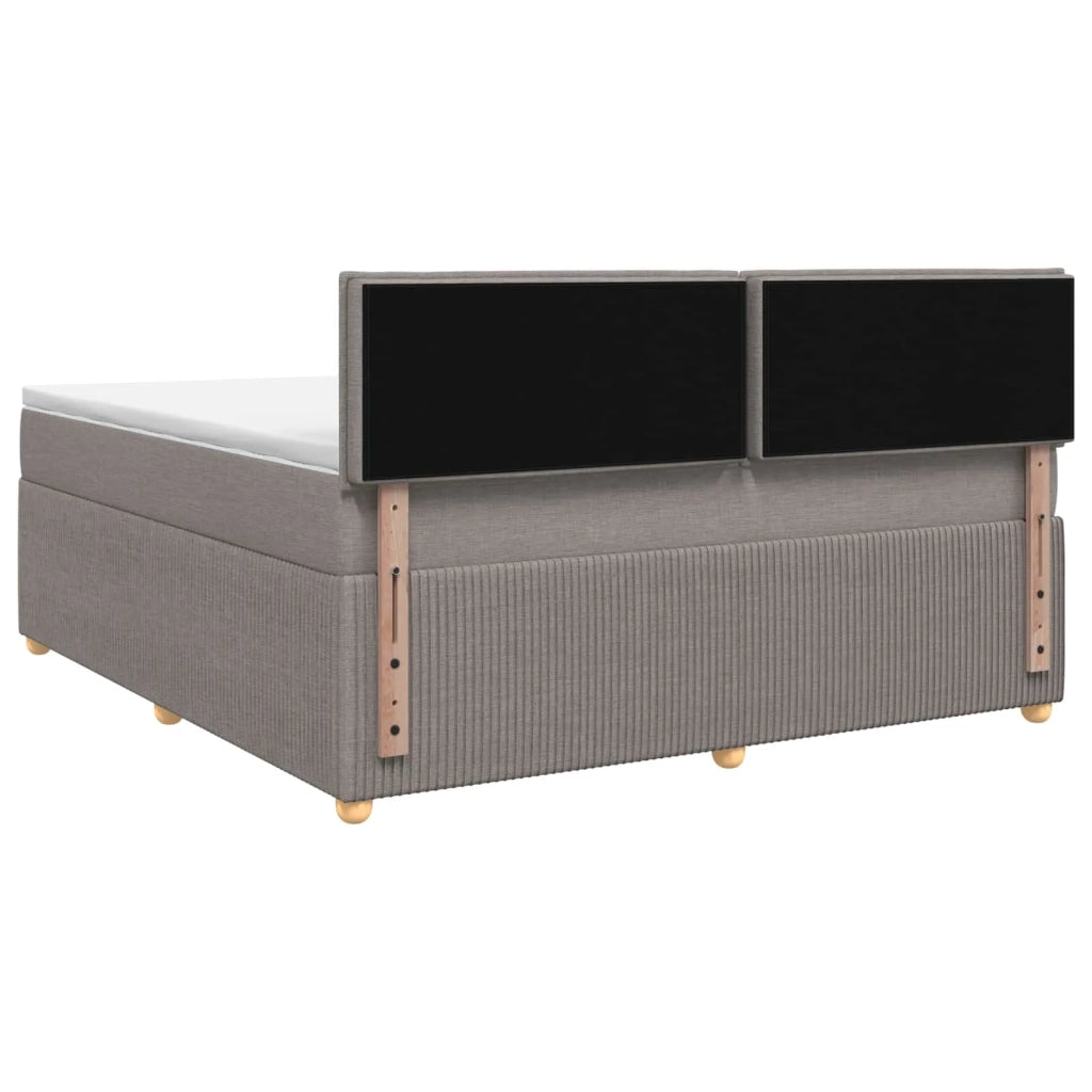 Letto box spring con materasso Tortora 140 x 190 cm Tessuto 3451458
