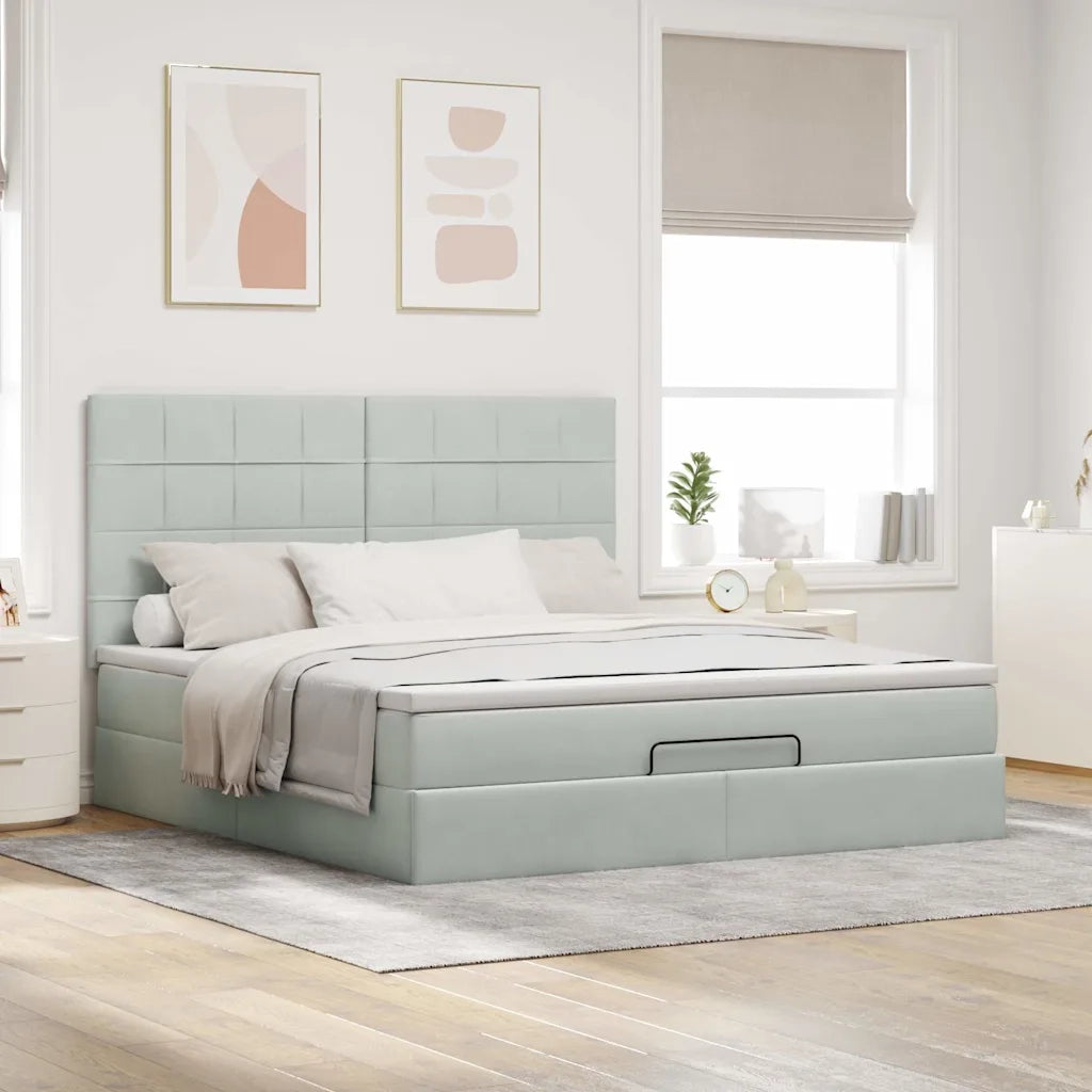 Struttura Letto Pouf con Materassi 180x200 cm Velluto 3314336
