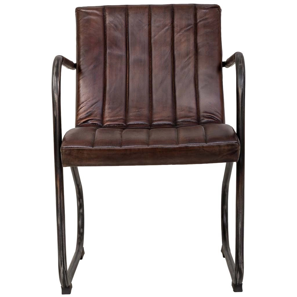 Poltrona in pelle marrone 50x56x87h cm