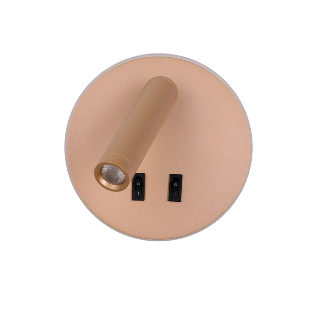 Applique lettura LED 8W oro 3000K con interruttore Italux
