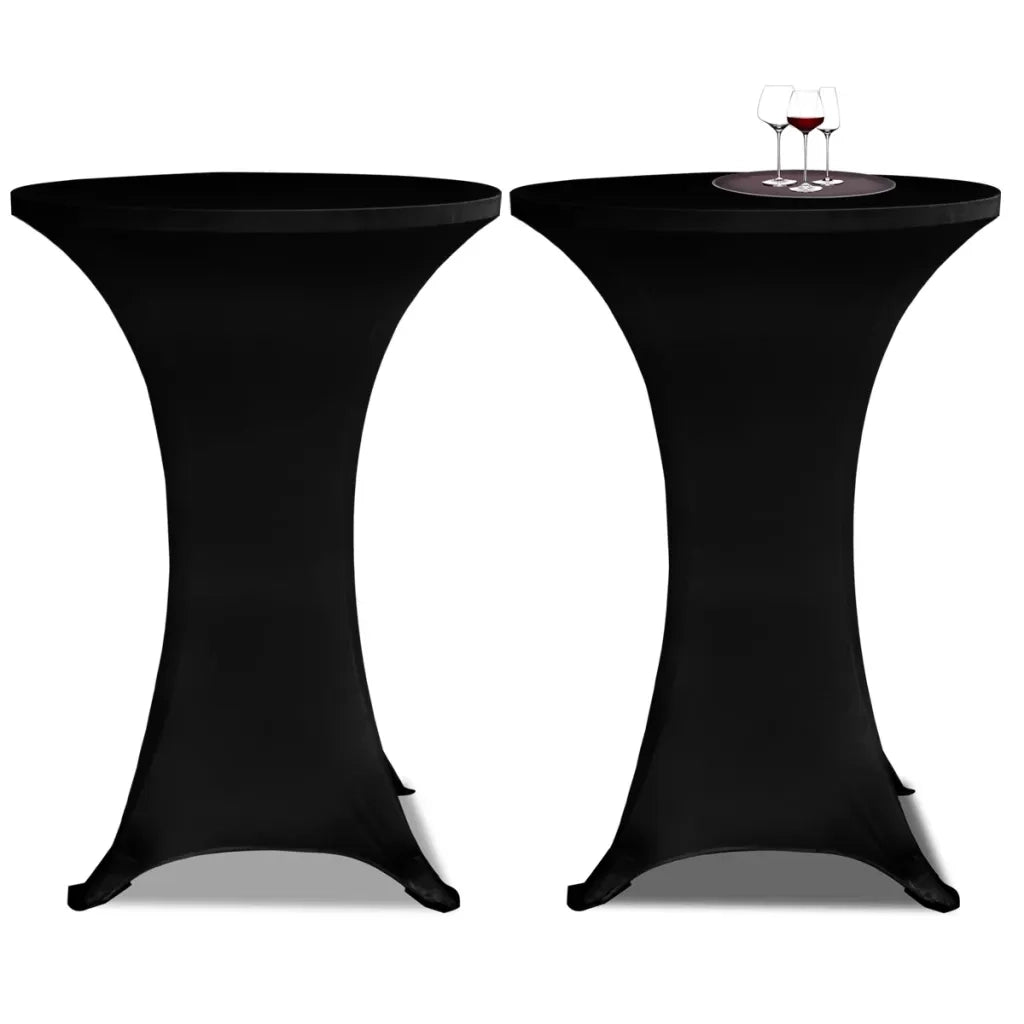 Coperture Verticali per Tavolo 4 pz ?60 cm Nero Elastico CFW4851764
