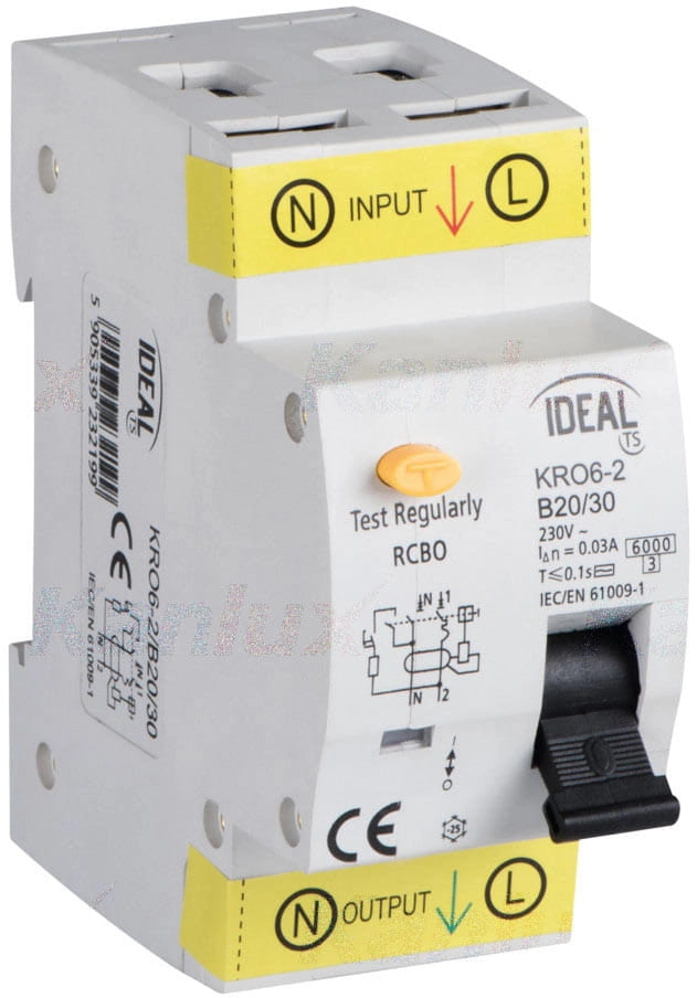 Interruttore differenziale 2P 6kA TH35 Kanlux KRO6