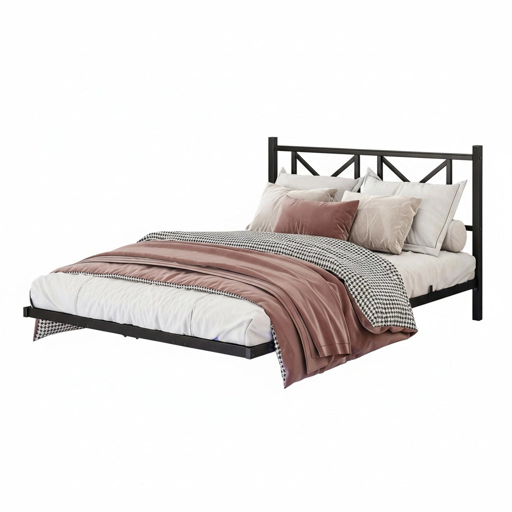Letto doppio 140x200cm - Xylo - LED USB sospeso facile montaggio