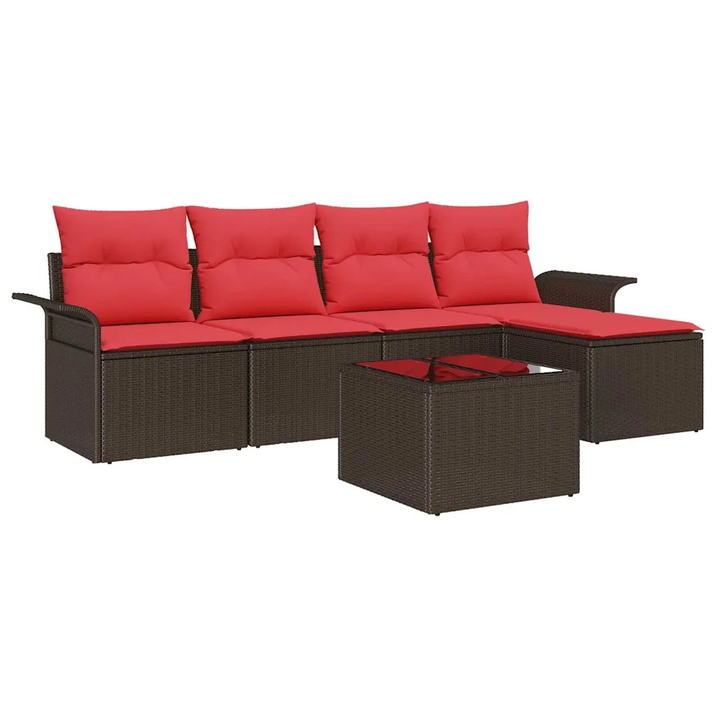 Set Divano da Giardino 6 pcs Marrone polyrattan 3354003