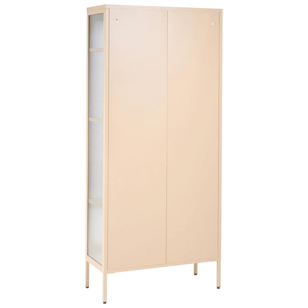 Credenza moderna in acciaio nero e ante in vetro 181 cm stile contemporaneo industriale sala da pranzo soggiorno