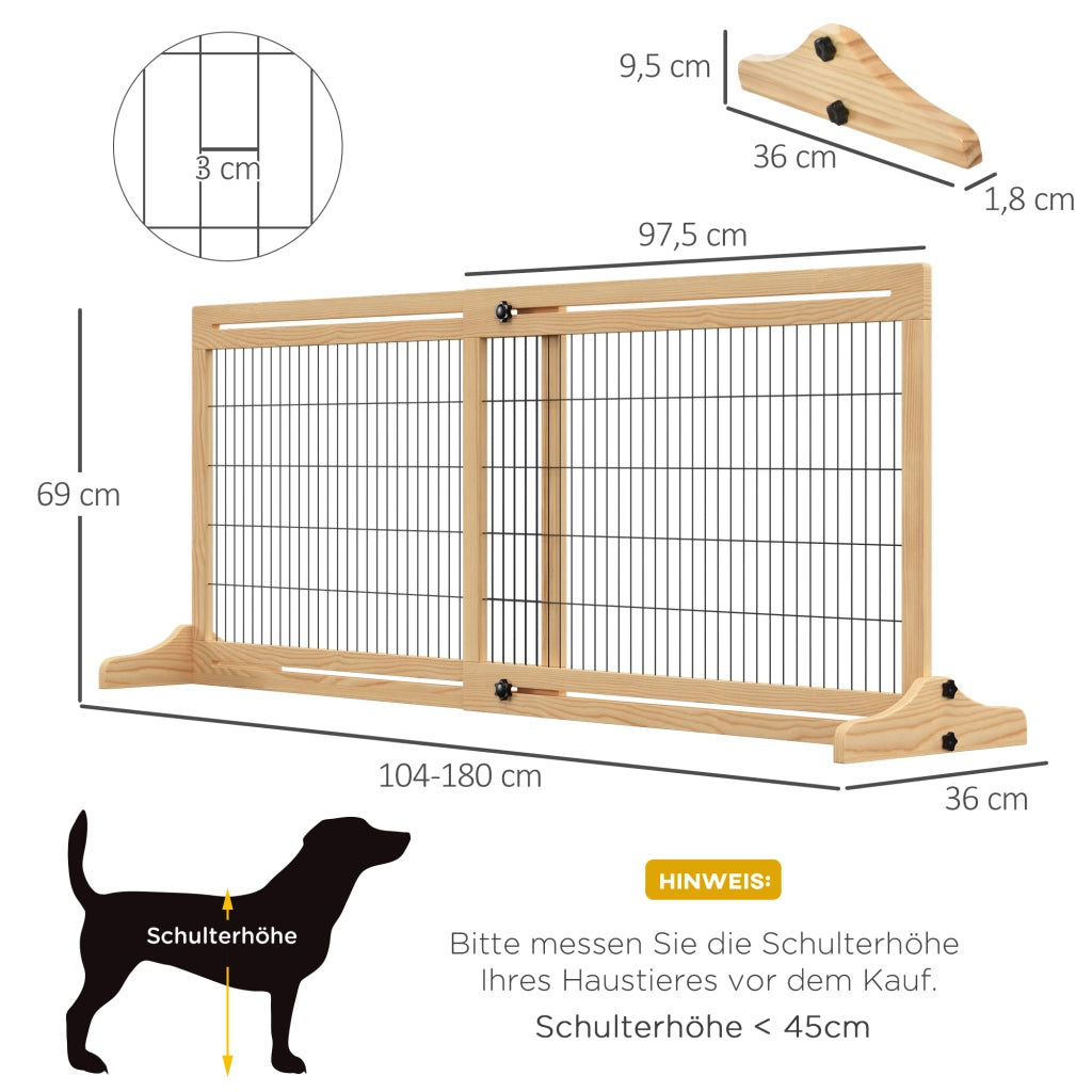 Cancello per Scale e Cani ¨C zephmum ¨C 180 cm Naturale e Nero