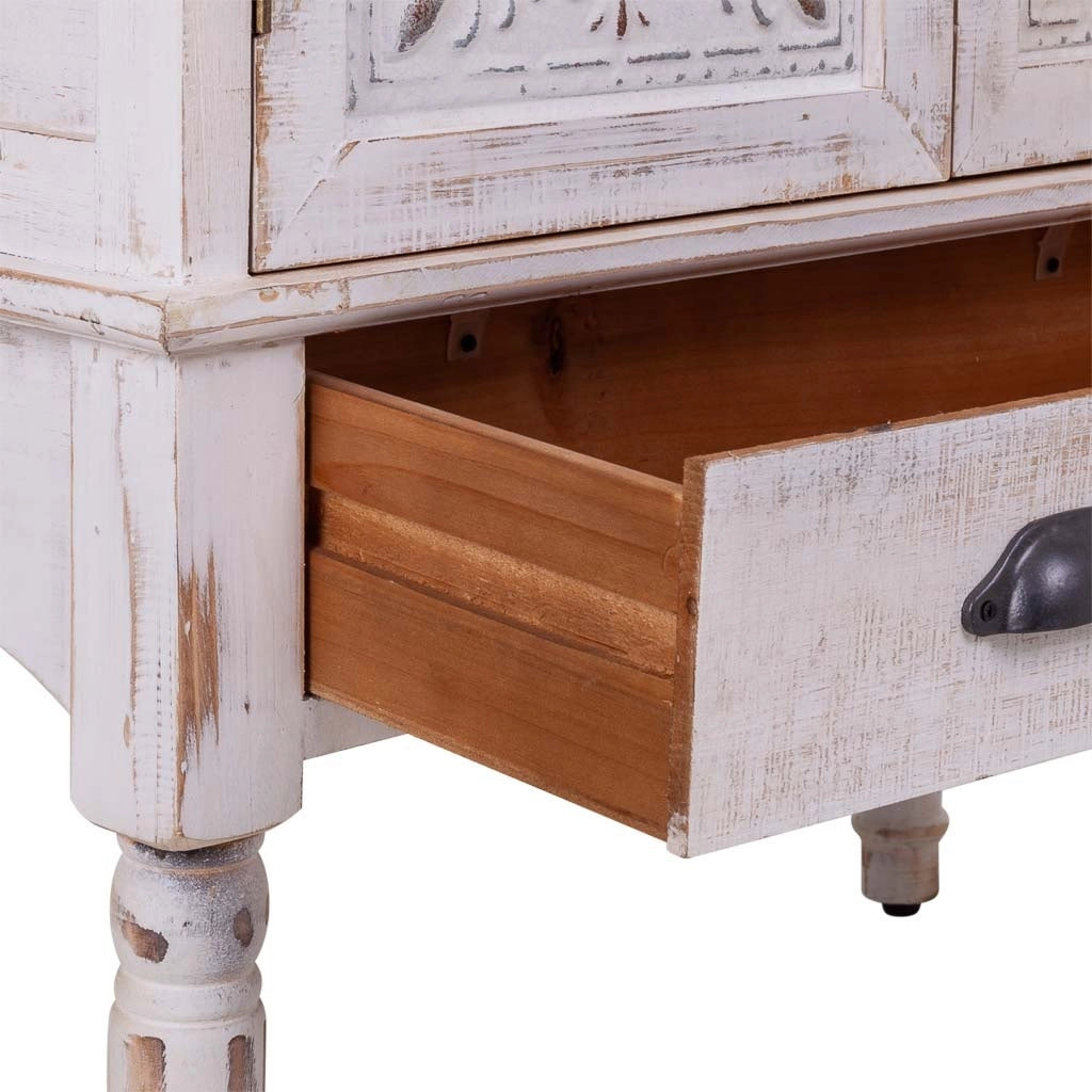 Mobile in legno intagliato bianco 80x36x110h