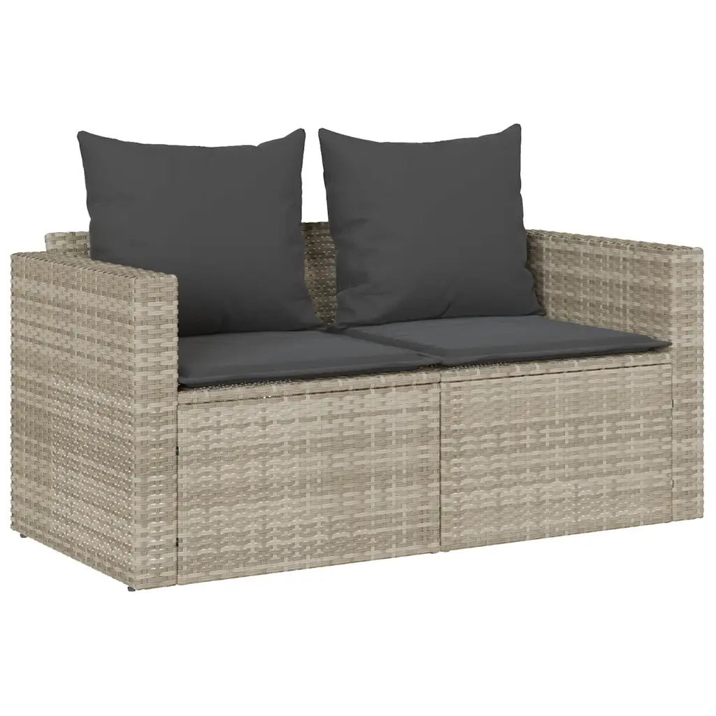 Set Divano da Giardino 5pz con Cuscini-Sofa da Giardino-Divanetto da esterno Grigio Chiaro Polyrattan 122905