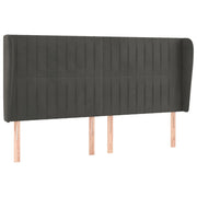 Testiera | Testata ad Orecchio GrigioScuro 203x23x118/128cm in Velluto
