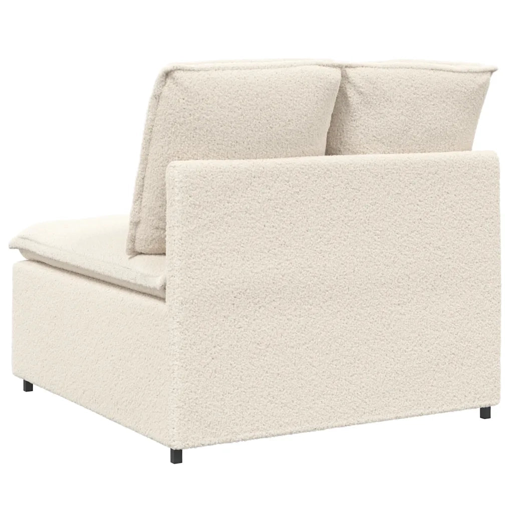 Modulo Centrale Divano Modulare con Cuscini Crema 100 cm 958779