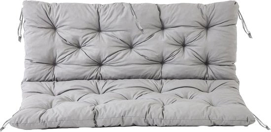 Cuscino con schienale per giardino - comodo e stile - 1 pezzo - grigio - 150 x 98 x 8 cm