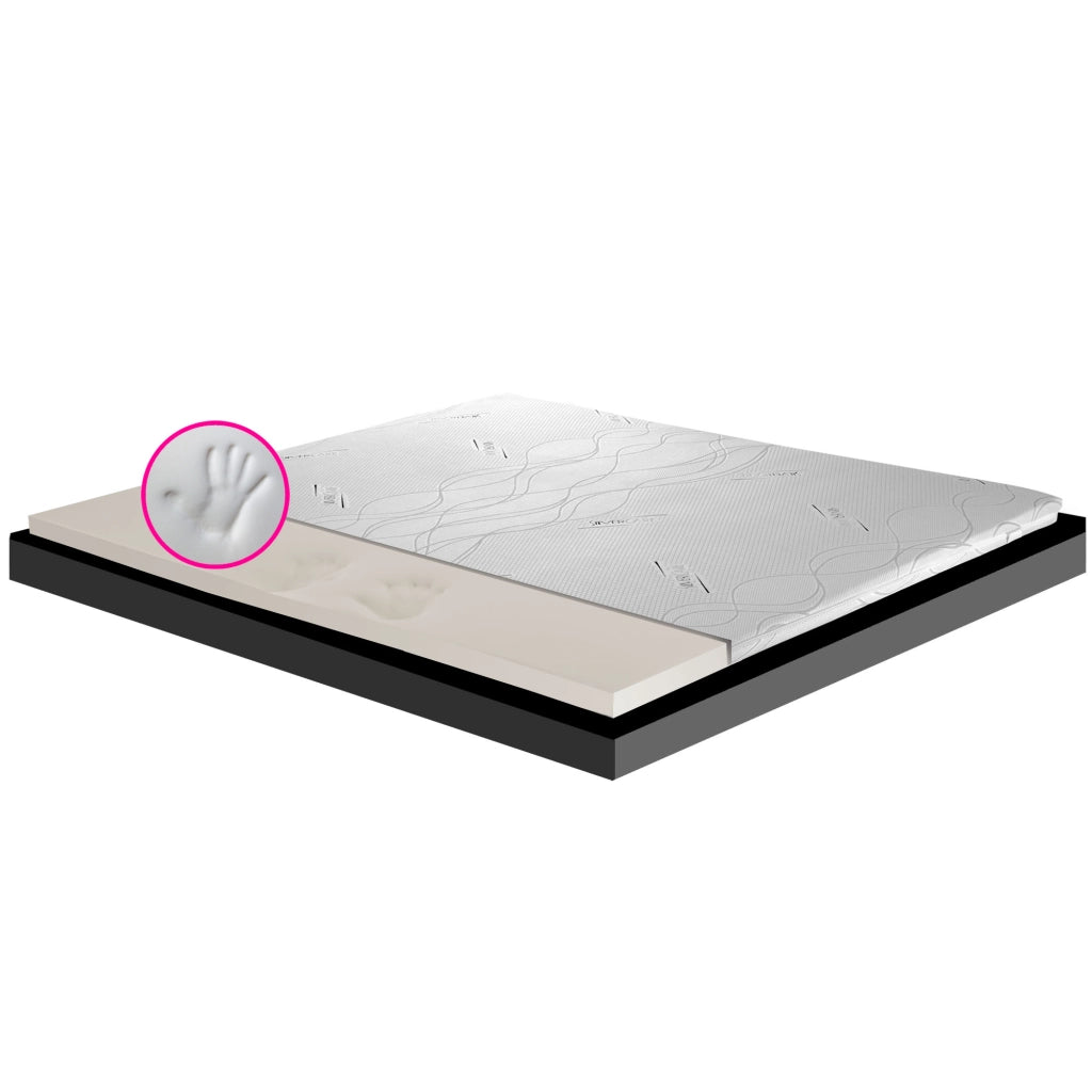 Topper materasso, sopramaterasso in memory foam, Alto 5 cm con tessuto anallergico antimicrobico sfoderabile, filato in ARGENTO - STAR FOAM PLUS king size 180x200